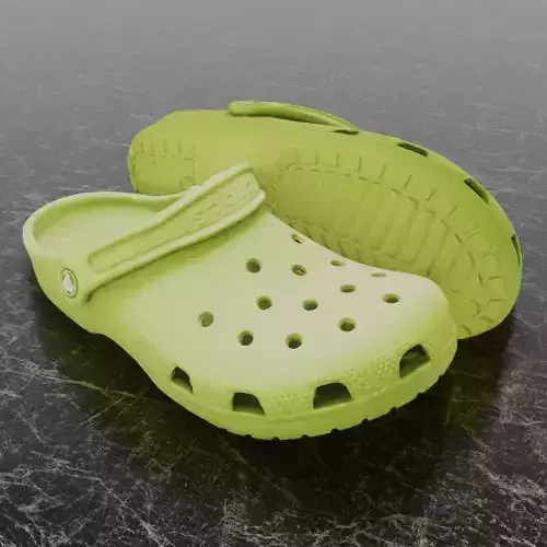 CROCS 3D FLIP-FLOP - YELLOW - SLIPPERS Low-poly 3D model