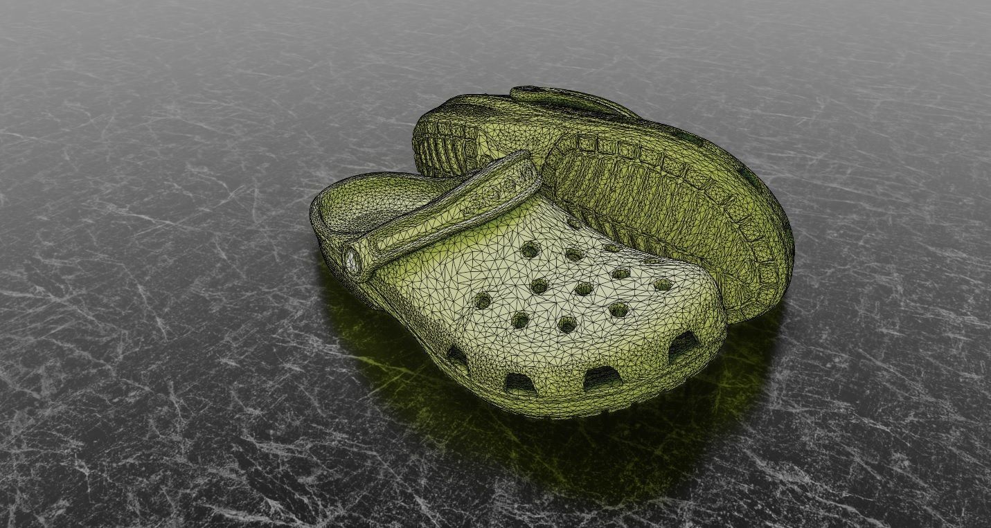 CROCS 3D FLIP-FLOP - YELLOW - SLIPPERS Low-poly 3D model_10