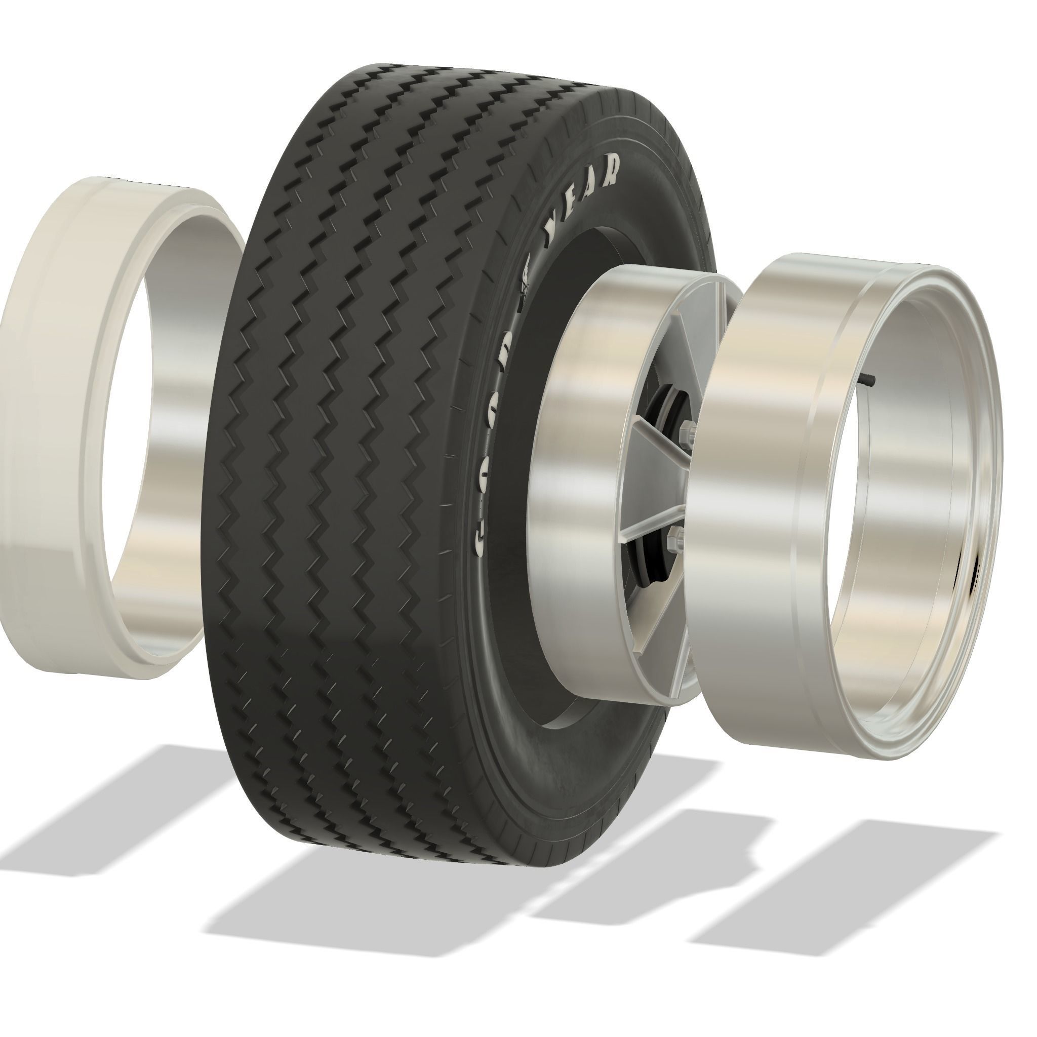 Mag SS Classic car wheel with tire 3D print model_4