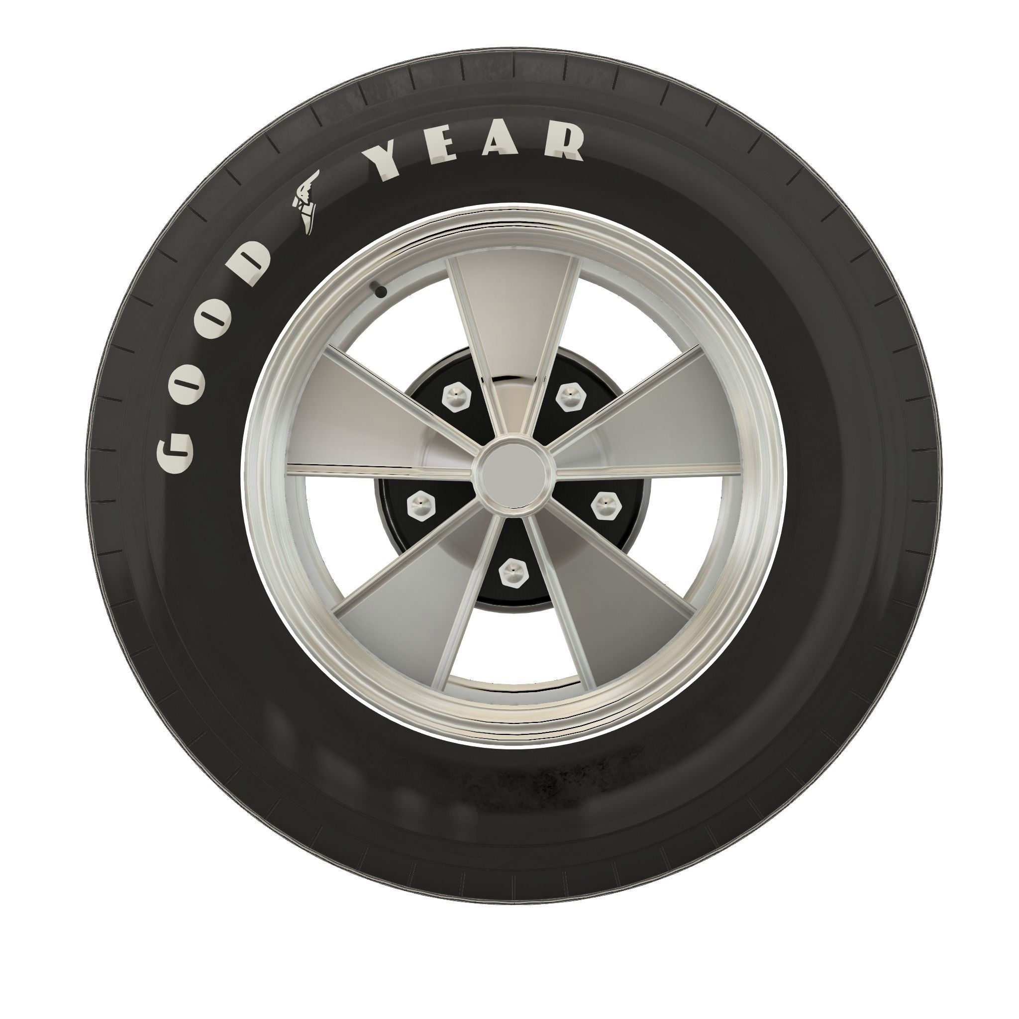 Mag SS Classic car wheel with tire 3D print model_1