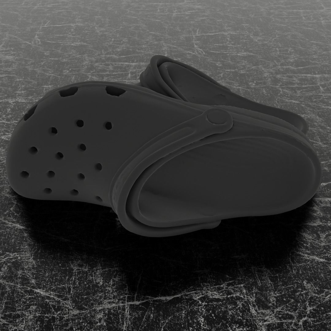 CROCS 3D FLIP-FLOP - BLACK - SLIPPERS Low-poly 3D model_3