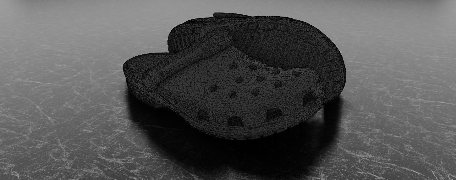 CROCS 3D FLIP-FLOP - BLACK - SLIPPERS Low-poly 3D model_7