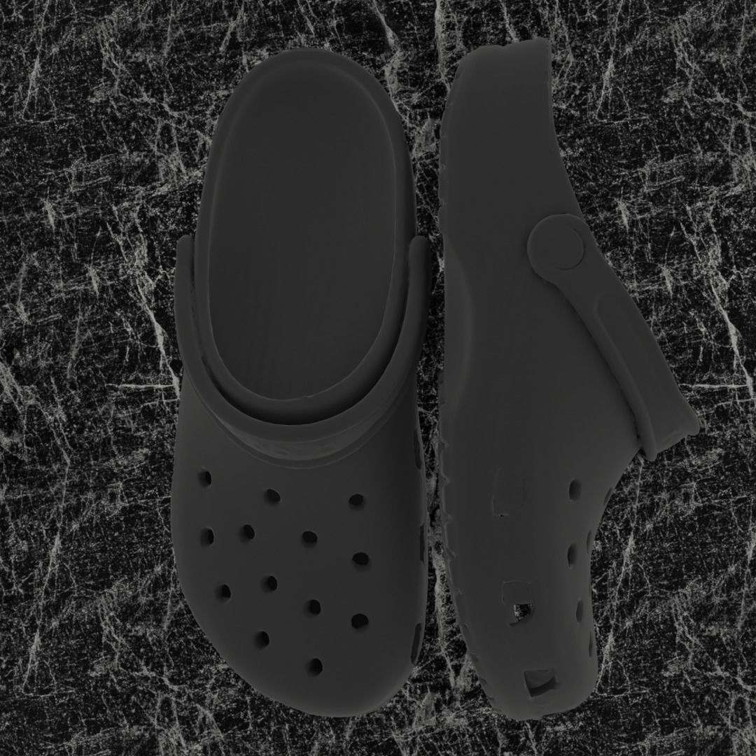 CROCS 3D FLIP-FLOP - BLACK - SLIPPERS Low-poly 3D model_2
