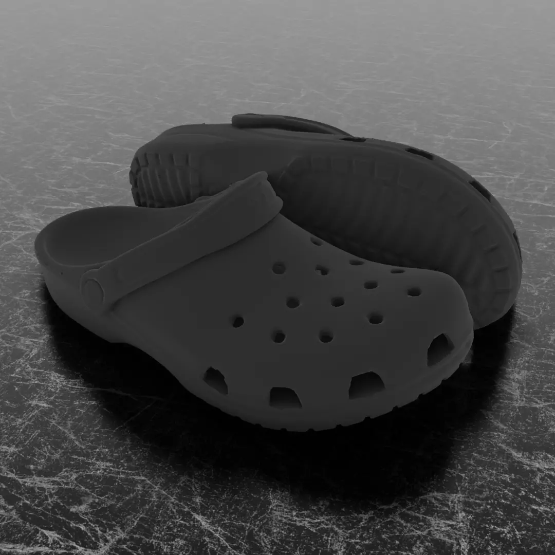 CROCS 3D FLIP-FLOP - BLACK - SLIPPERS Low-poly 3D model_0