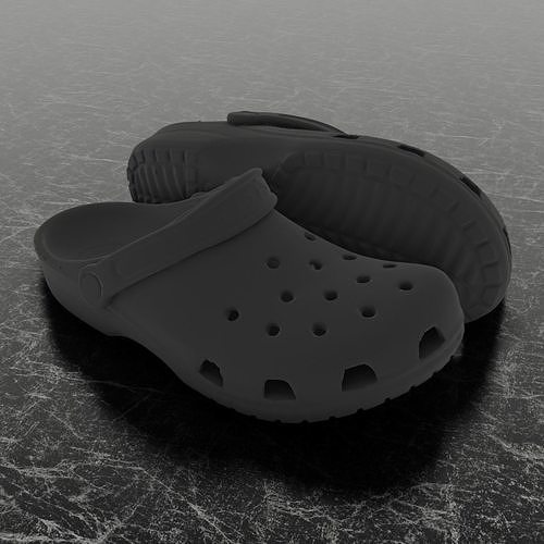 CROCS 3D FLIP-FLOP - BLACK - SLIPPERS Low-poly 3D model