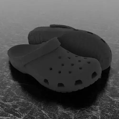CROCS 3D FLIP-FLOP - BLACK - SLIPPERS Low-poly 3D model