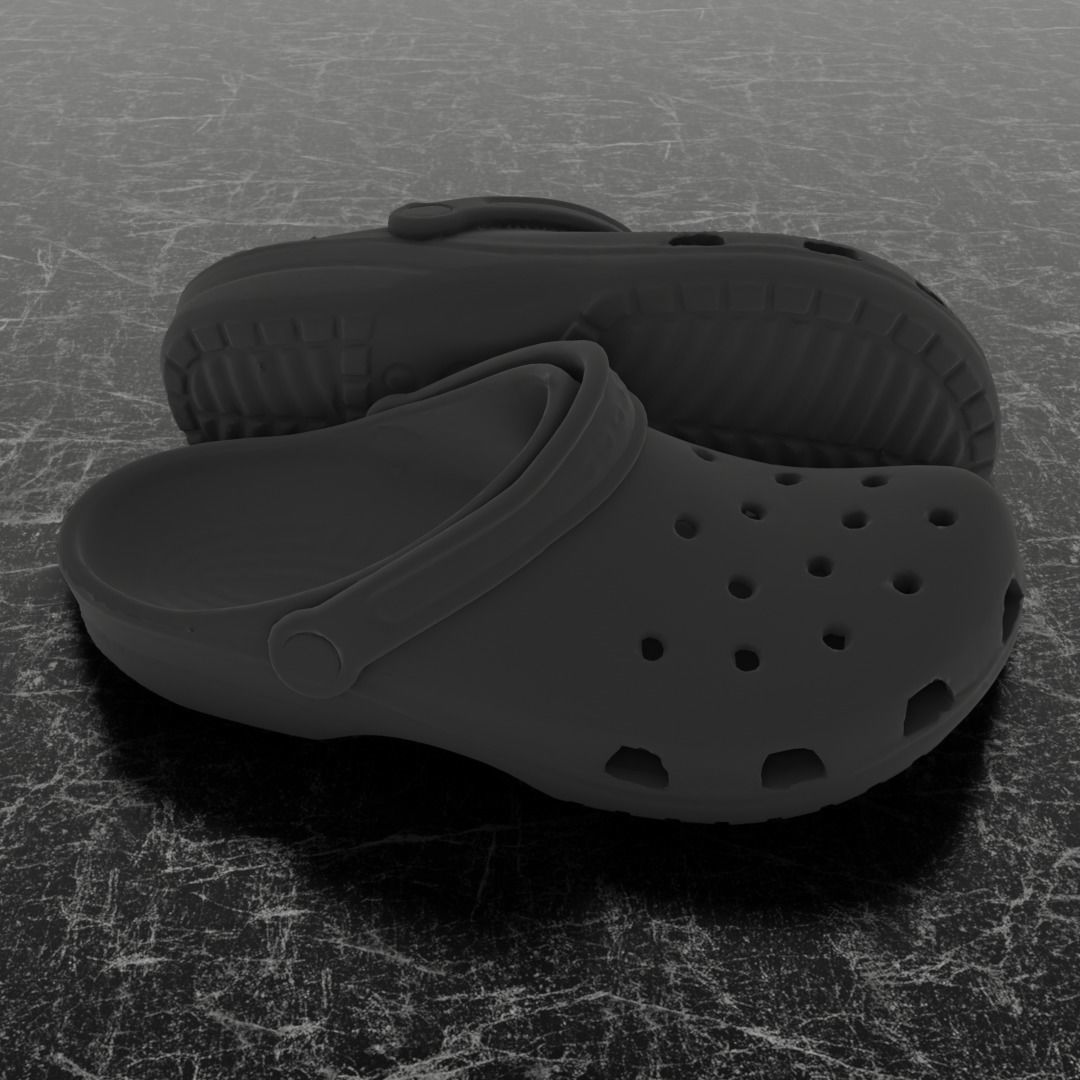 CROCS 3D FLIP-FLOP - BLACK - SLIPPERS Low-poly 3D model_4