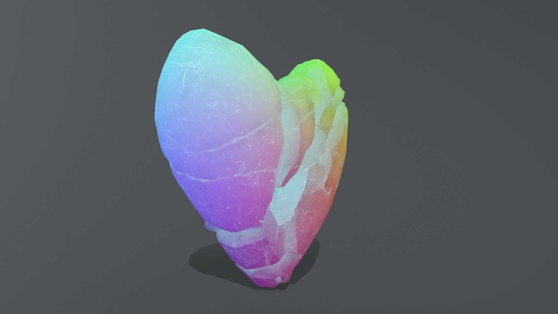 Broken Heart Low-poly 3D model_7