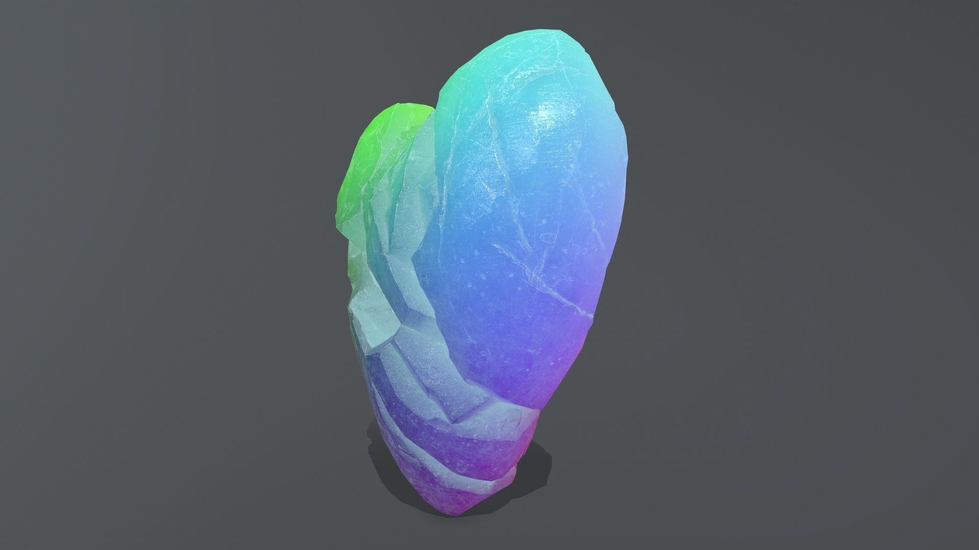 Broken Heart Low-poly 3D model_6