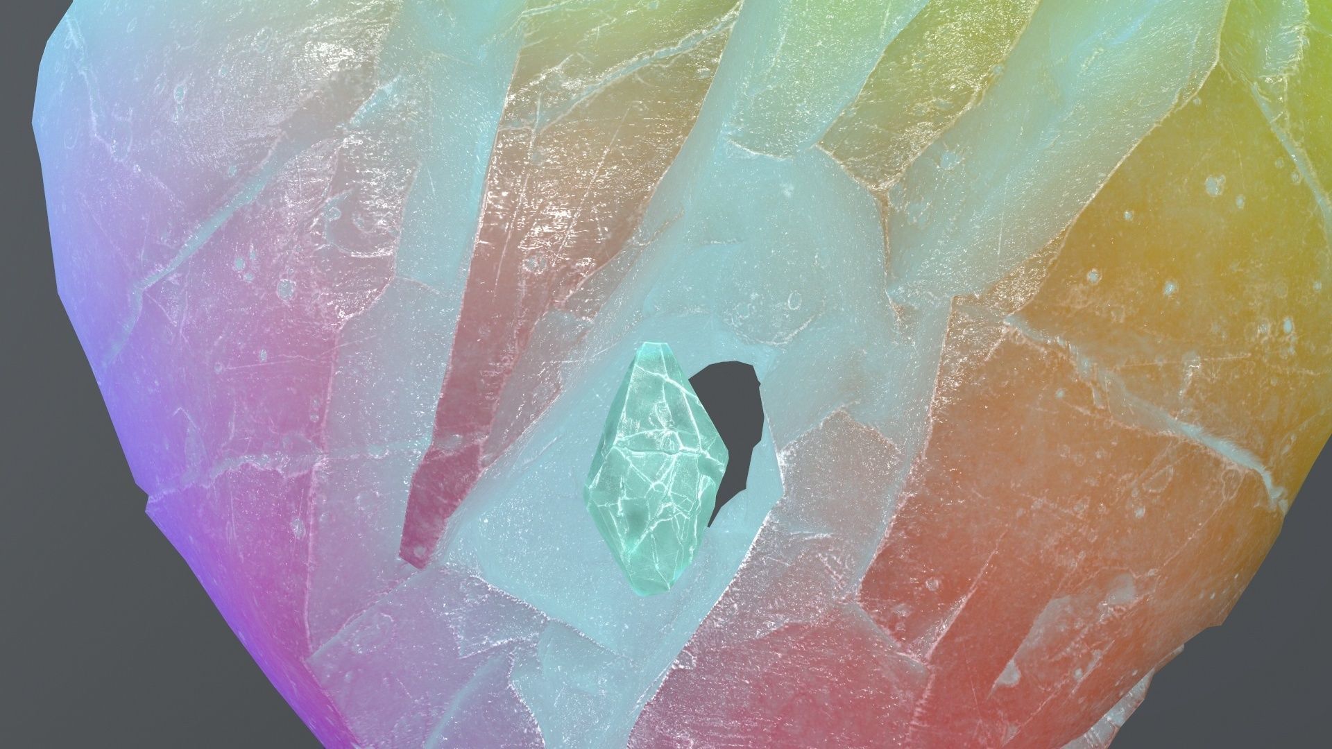 Broken Heart Low-poly 3D model_10