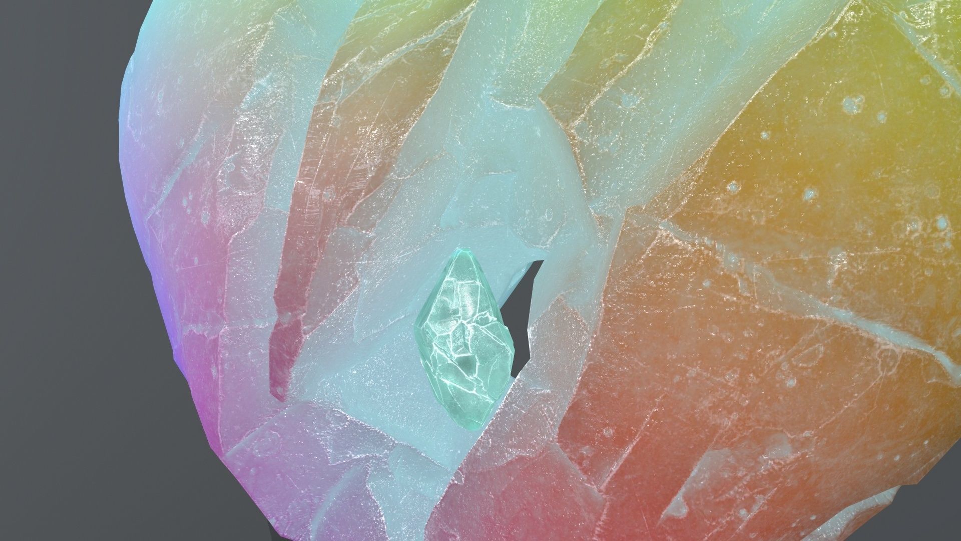 Broken Heart Low-poly 3D model_12