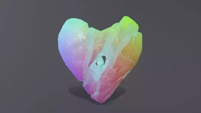 Broken Heart Low-poly 3D model