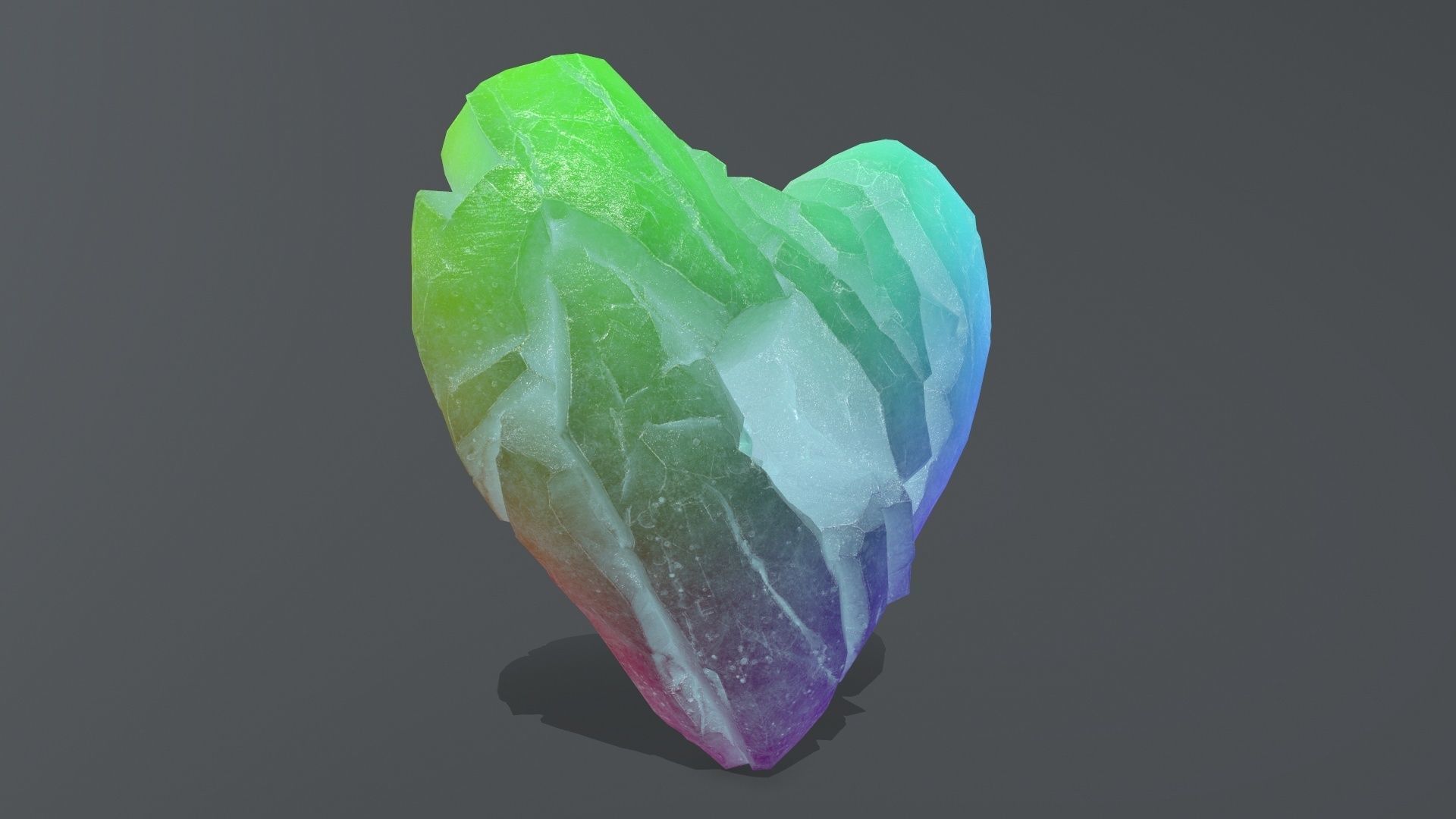 Broken Heart Low-poly 3D model_4