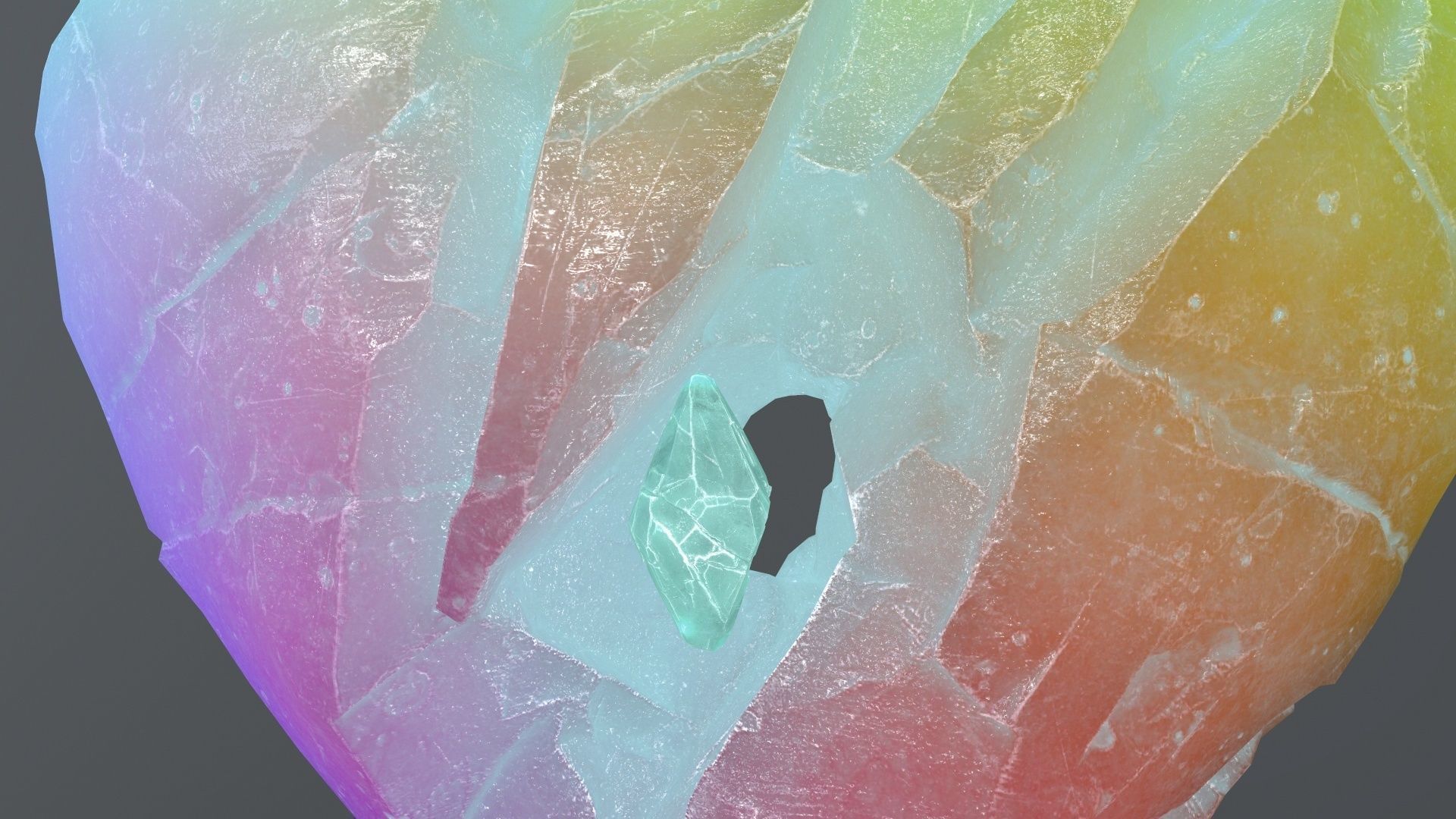 Broken Heart Low-poly 3D model_11