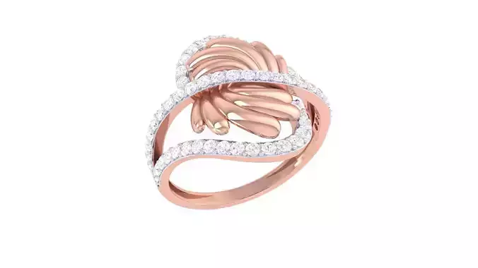 High Jewelry Diamond Cocktail Ring 3dm stl obj mtl glb 