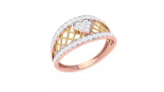 High Jewelry Diamond Cocktail Ring 3dm stl obj mtl glb 