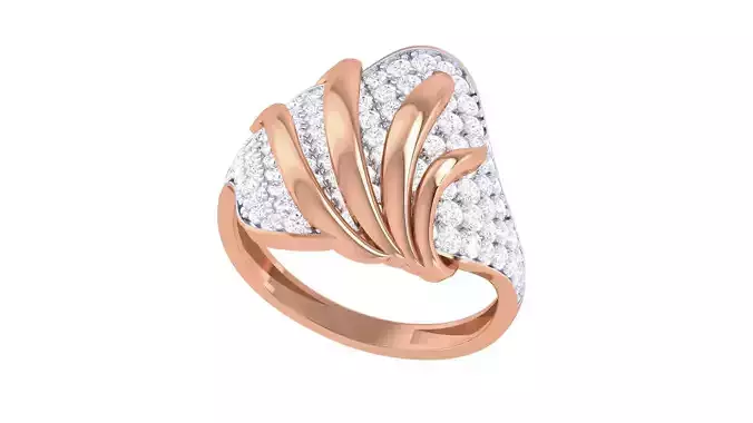 High Jewelry Diamond Cocktail Ring 3dm stl obj mtl glb 