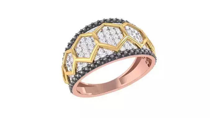 High Jewelry Diamond Cocktail Ring 3dm stl obj mtl glb 