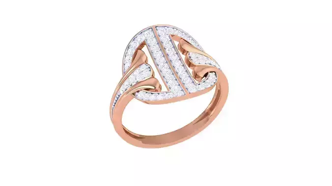 High Jewelry Diamond Cocktail Ring 3dm stl obj mtl glb 