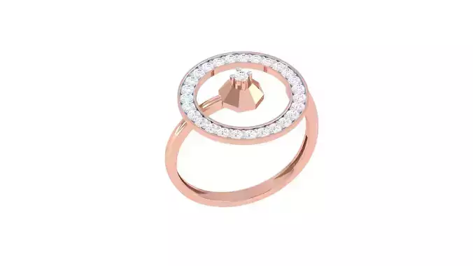 Star and orbit High Jewelry Diamond Cocktail Ring 3dm stl obj