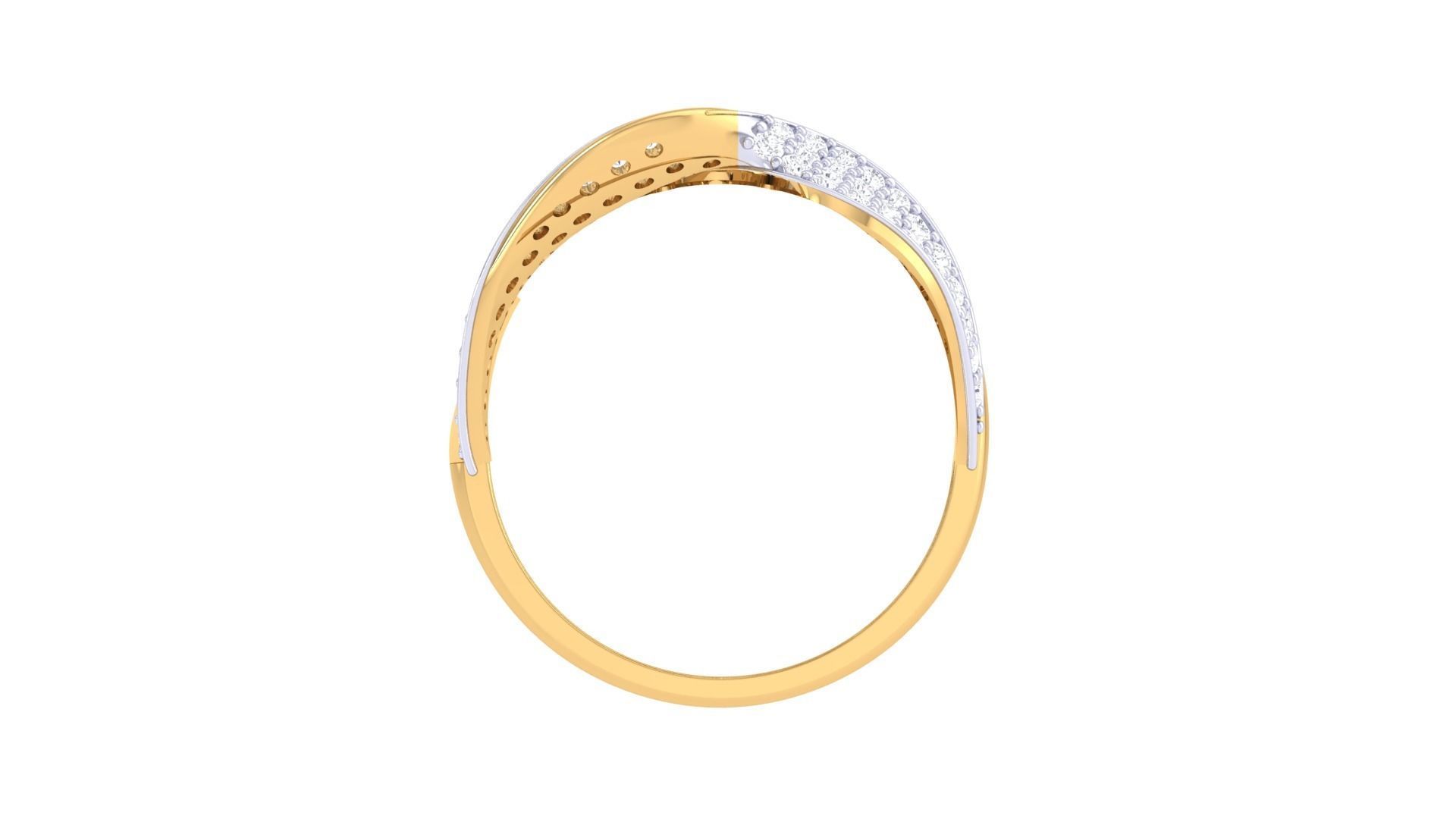 Chain Links High Jewelry Diamond Cocktail Ring 3dm stl obj mtl 3D print model_10