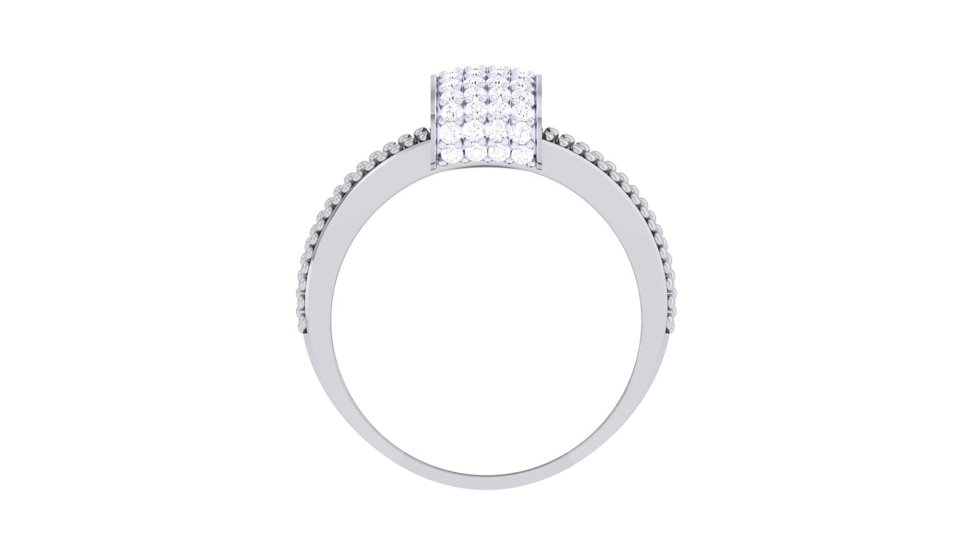 High Jewelry Diamond Cocktail Ring 3dm stl obj mtl glb 3D print model_10