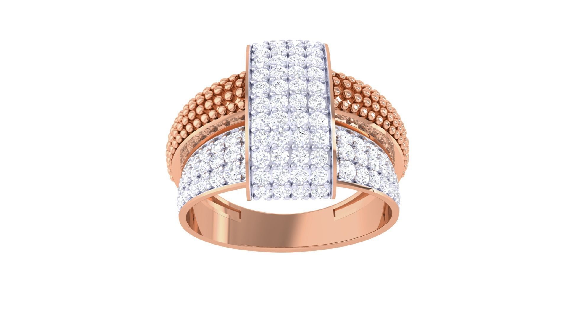 High Jewelry Diamond Cocktail Ring 3dm stl obj mtl glb 3D print model_9