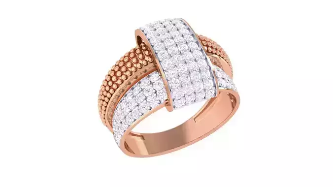 High Jewelry Diamond Cocktail Ring 3dm stl obj mtl glb 