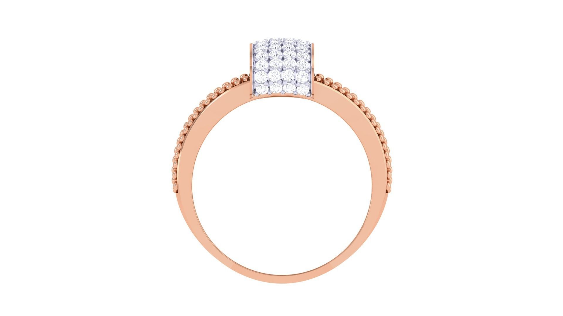 High Jewelry Diamond Cocktail Ring 3dm stl obj mtl glb 3D print model_12