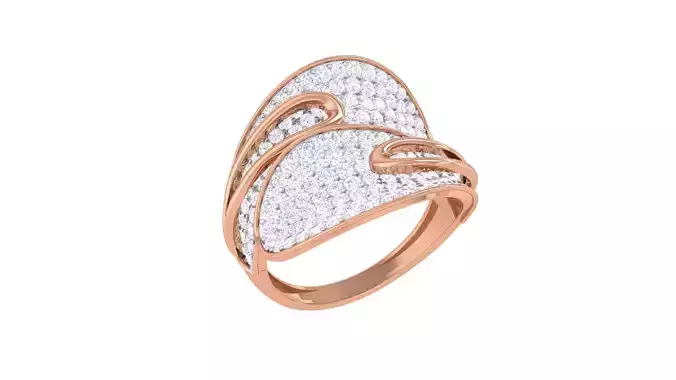 High Jewelry Diamond Cocktail Ring 3dm stl obj mtl glb 