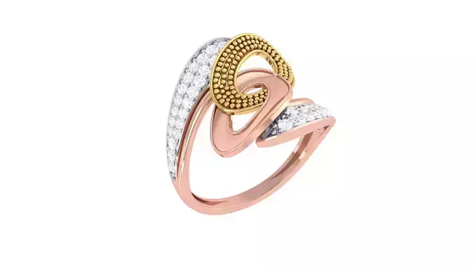 High Jewelry Diamond Cocktail Ring 3dm stl obj mtl glb 