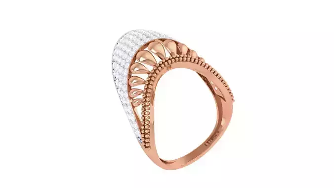 Nail Extension High Jewelry Diamond Cocktail Ring 3dm stl obj