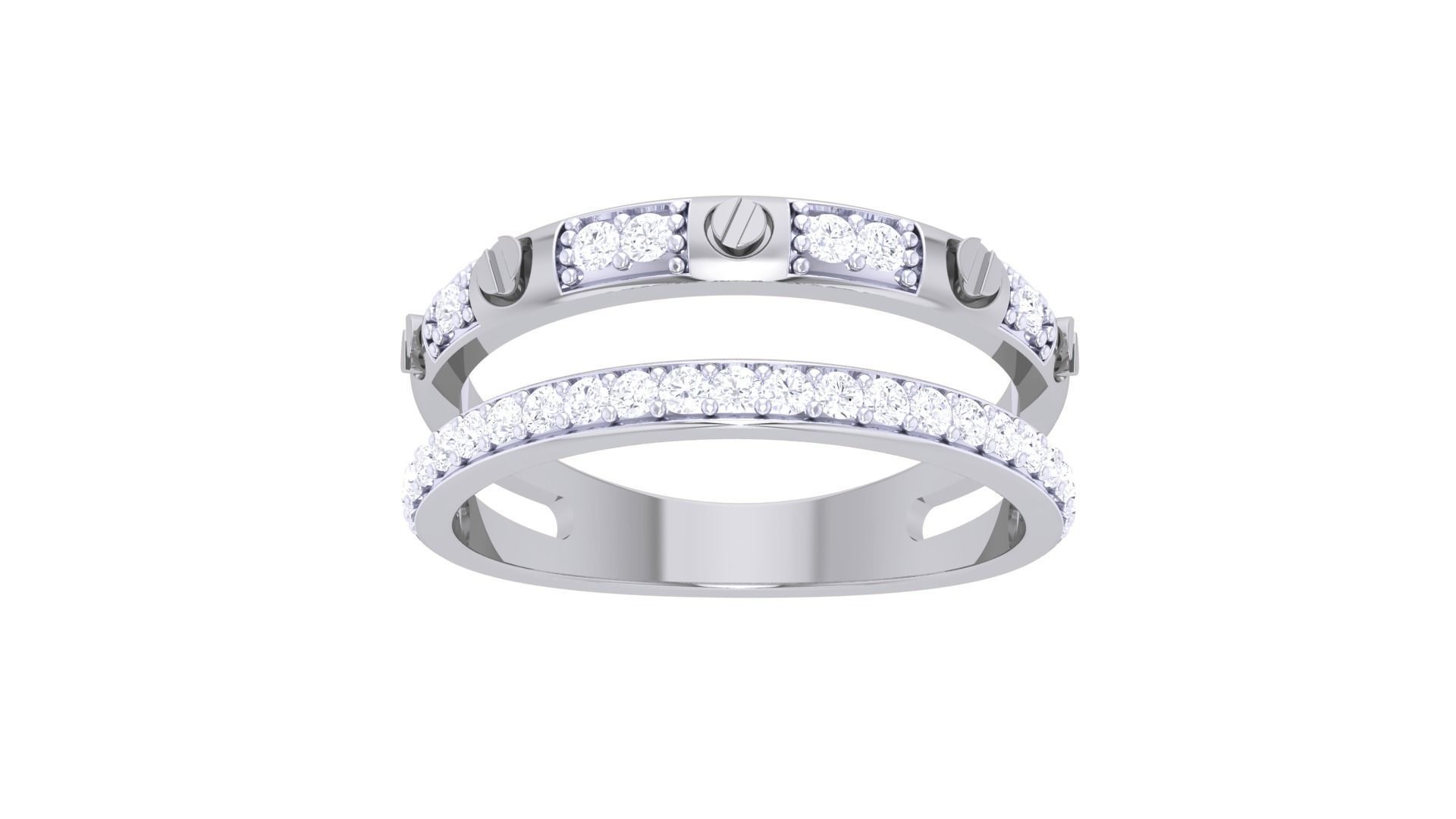 Screw Head on Wire High Jewelry Diamond Cocktail Ring 3dm stl 3D print model_9