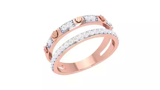 Screw Head on Wire High Jewelry Diamond Cocktail Ring 3dm stl