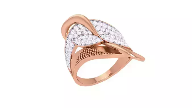 High Jewelry Diamond Cocktail Ring 3dm stl obj mtl glb 