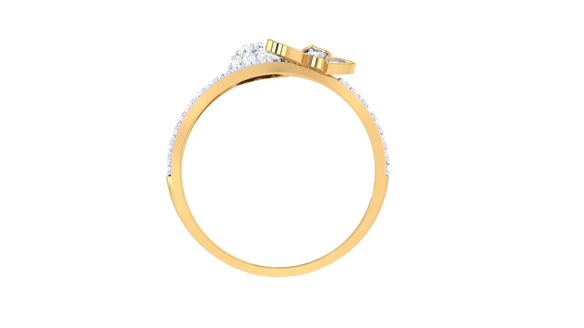 Butterfly High Jewelry Diamond Cocktail Ring 3dm stl obj mtl 3D print model_10