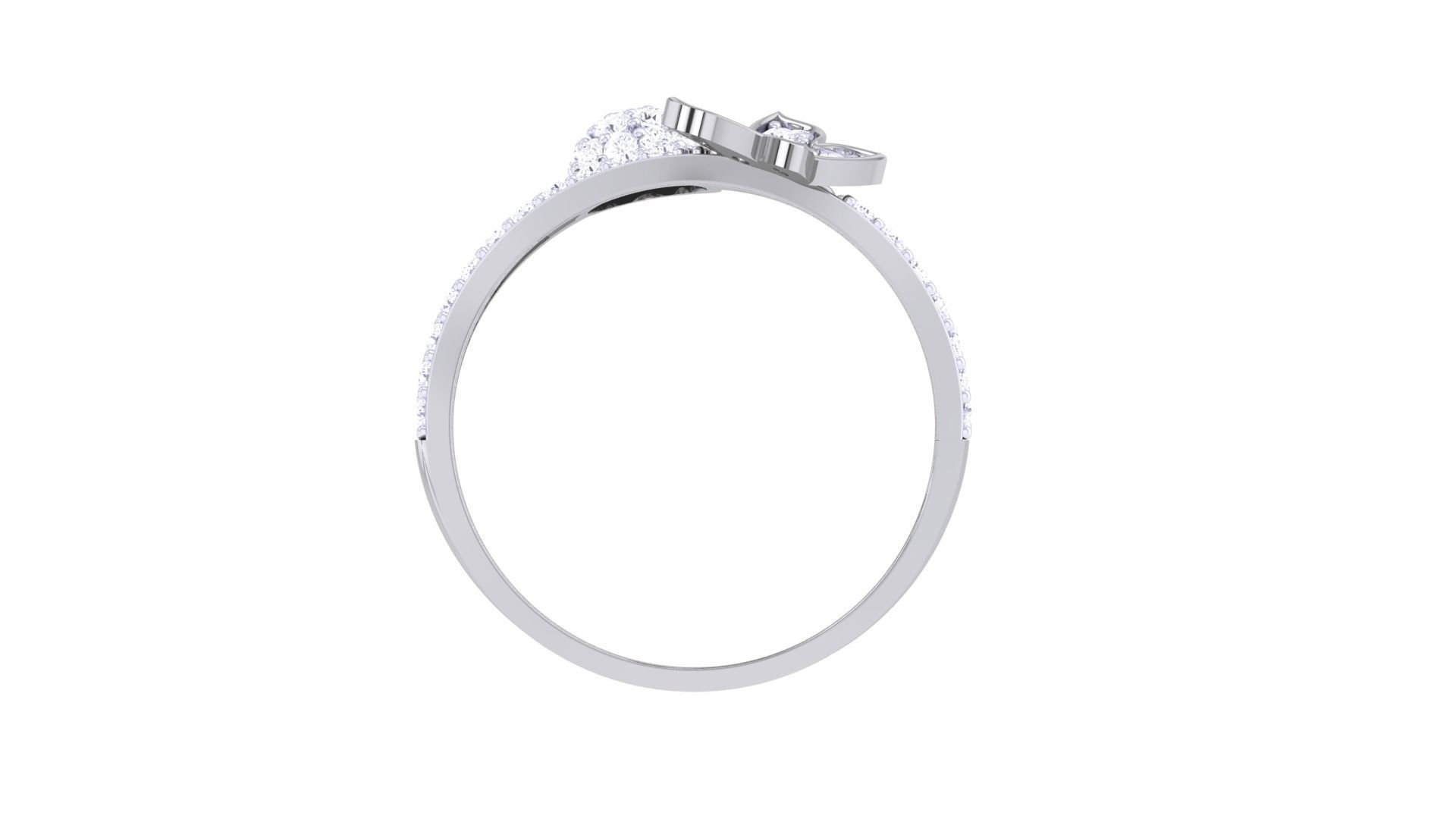 Butterfly High Jewelry Diamond Cocktail Ring 3dm stl obj mtl 3D print model_11