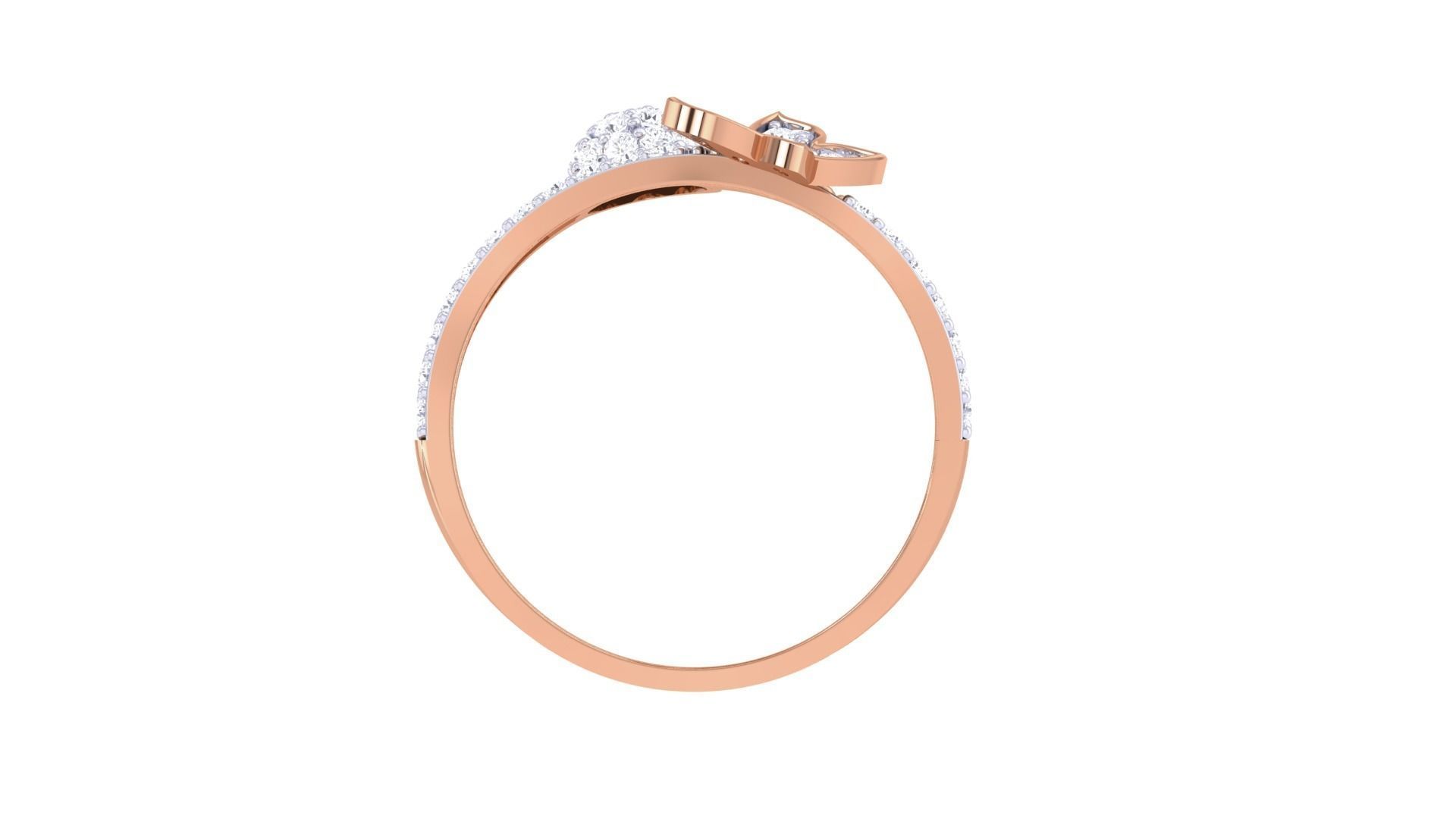 Butterfly High Jewelry Diamond Cocktail Ring 3dm stl obj mtl 3D print model_12