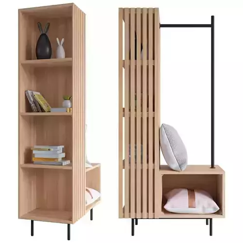 Open Wardrobe with Shelves Okayama Caspian House 3D model