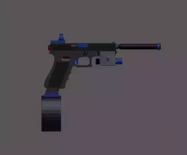 low poly gun full upgraded