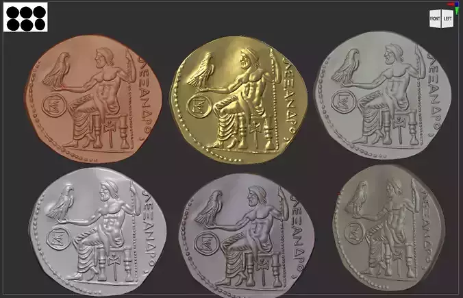 ZEUZ Alexander the Great coin tetradrachm 3D print model