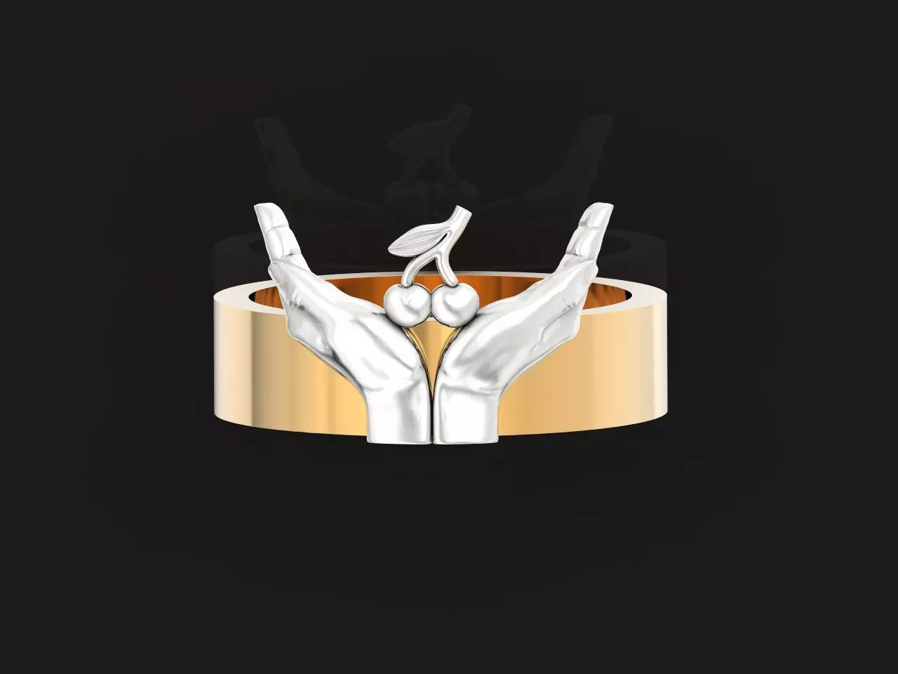 cherries hand ring 848 3D print model