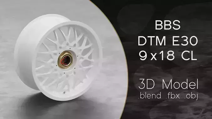 BBS DTM E30 Centerlock Wheel 3D Model