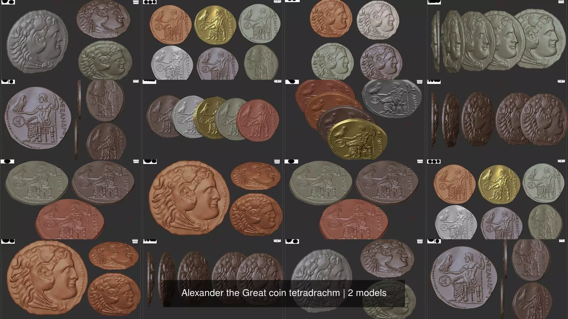 Alexander the Great coin tetradrachm 3D Model Collection_3