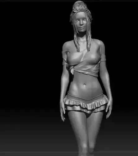 Girl in skimpy outfit