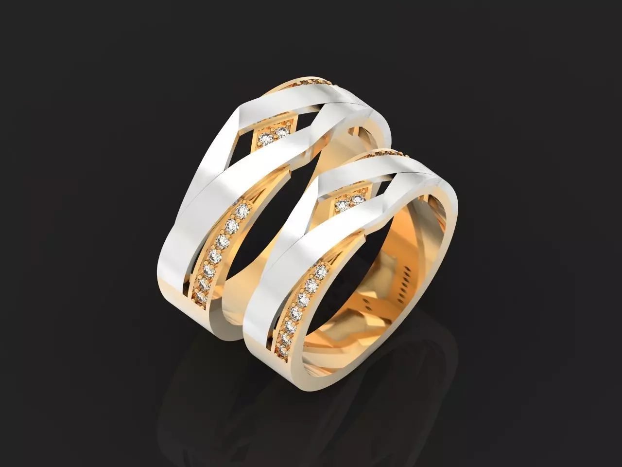 couples wedding ring 851 3D print model