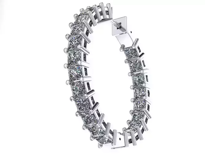 Hoop Earrings - Princess Cut - Various stone sizes and diameters