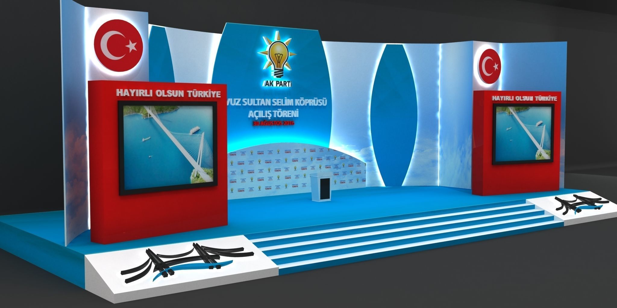 Huge Opening Ceremony Stage 104 3D model_4