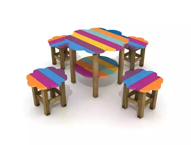 Kids Game Play Equipment 017 Plant Colorful Table and Chair