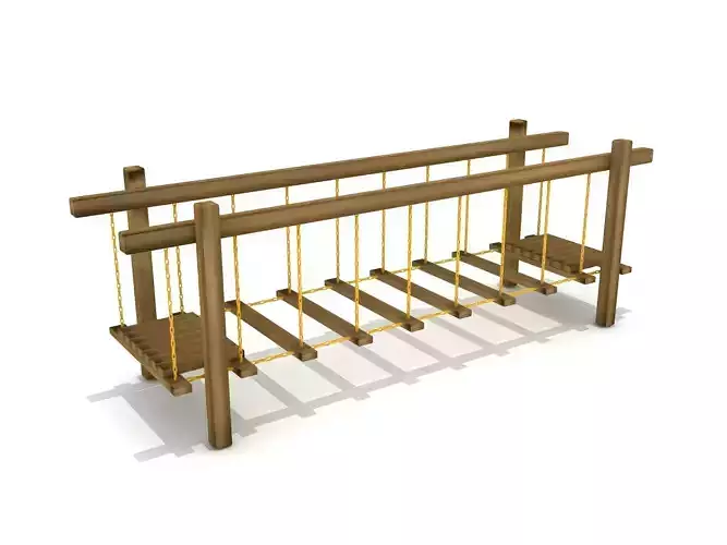  Kids Game Play Equipment 012 Wood Chain Bridge